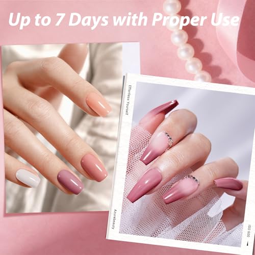AzureBeauty A2-Nude Pink Nail Polish Set - 4 Colors, Nude Pink Shades