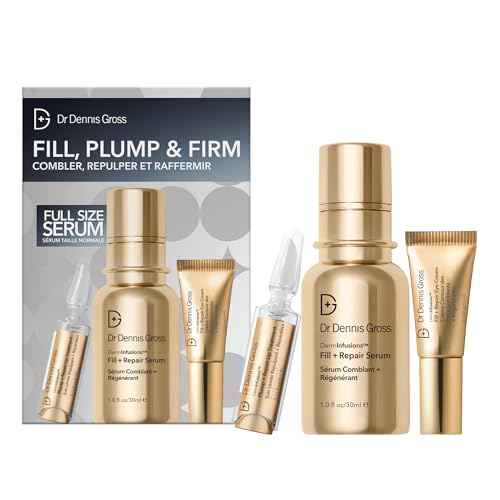 Dr. Dennis Gross Fill, Plump & Firm Kit ? DermInfusions¢â Hyaluronic Acid Serum, Eye Cream & Lip Treatment | Boost Hydration, Smooth Fine Lines & Enhance Volume | $125 Value Limited Edition Gift Set