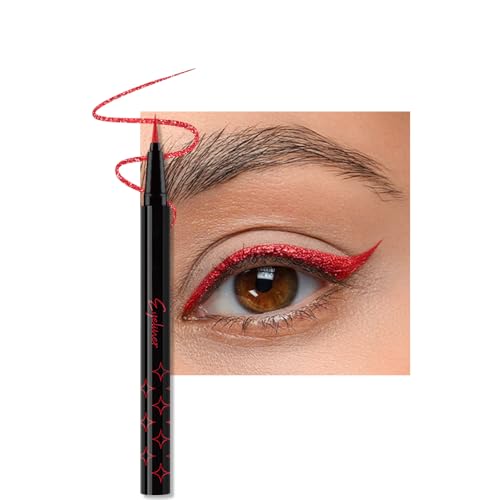 Red Metallic Glitter Liquid Eyeliner Pen – Waterproof