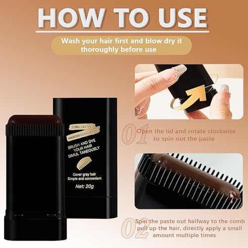 2-in-1 Hair Color Stick & Comb - Instant Gray Coverage
