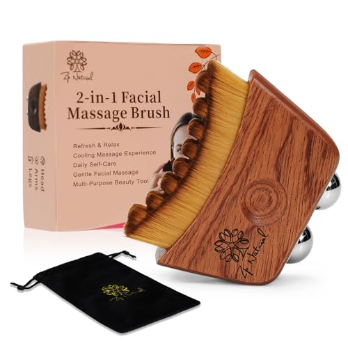2-in-1 Lymphatic Face Brush with Cooling Stainless Steel Rollers
