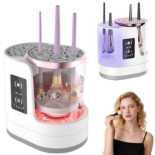 Wekity White 3-in-1 Electric Makeup Brush Cleaner & Dryer - Portable USB