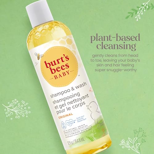 Burt's Bees Baby Shampoo & Wash, Tear Free Soap, Baby Care, Original,12 Ounce (Pack of 3)
