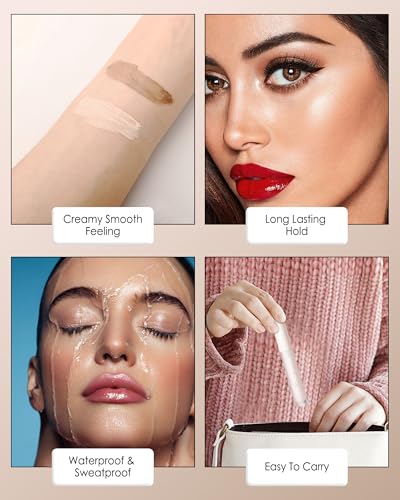 Cream Contour Stick Duo - Cool Grey & Beige Highlighter