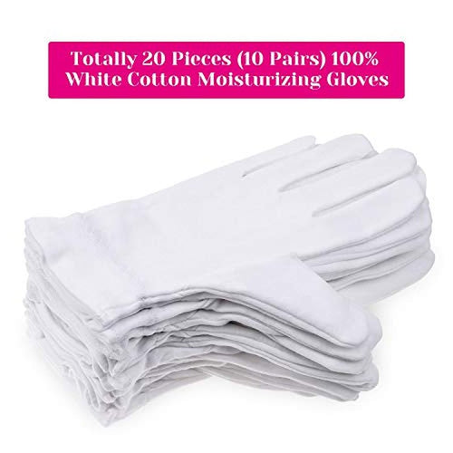 100% Cotton Gloves for Dry Hands & Eczema - 10 Pairs
