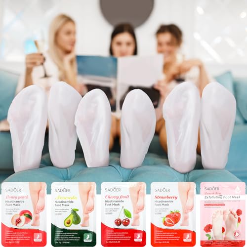 Foot Mask 24 Pack - Hydrating Foot Care Set with Fruit & Plant Extracts