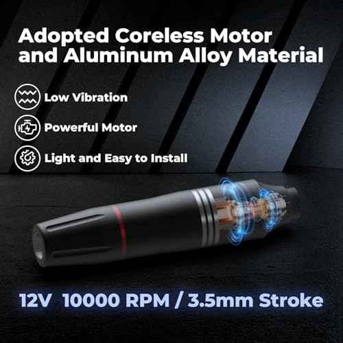 Wireless Tattoo Kit for Beginners - Tattoo Machine with 2pcs 1200 mAh Capacity Power Supply, Tattoo Pen Kit with 10Pcs Tattoo Cartridge Needles Transfer Papers and 3mm Tatoo Practice Skin