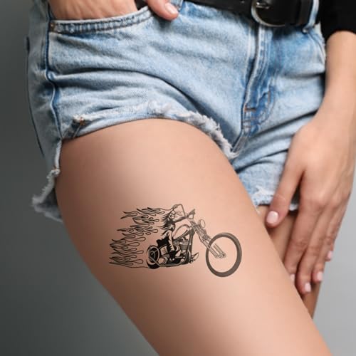 Biker Temporary Tattoo Kit – 11 Realistic Face & Body Tattoos