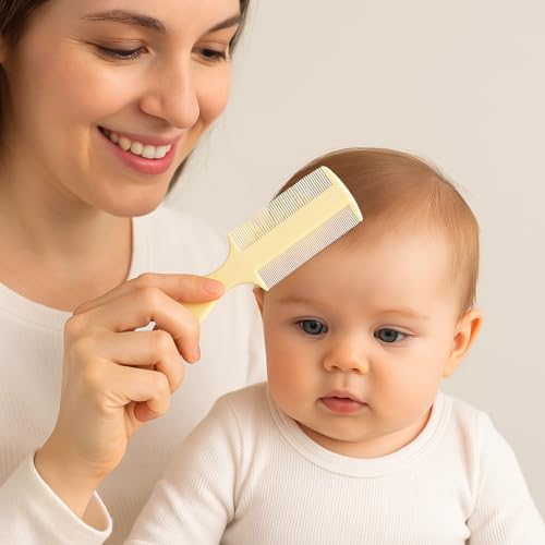 Vakly Fine Tooth Baby Comb, Dual-Sided 3-Pack | Cradle Cap & Lice Removal