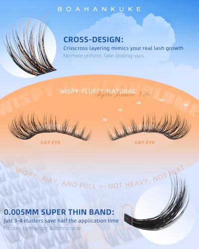 Wispy Lash Clusters 10-16MM CD Curl DIY Eyelash Extensions