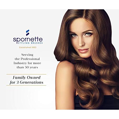 Spornette Boar Bristle Hair Brush for Women & Men - Little Wonder Small Teasing Brush - Create Slick Backs & Volume - Boar & Tourmaline Nylon Bristles for Back Brushing & Combing (Blue) (Pack of 2)