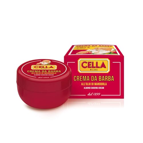 Cella Milano Classic Italian Almond Shaving Cream ? Premium Tallow-Based Wet Shave Cream/Soap for Men - Rich Moisturizing Lather - A favorite of European Barbershops for 125 Years (5.2 oz / 150g)