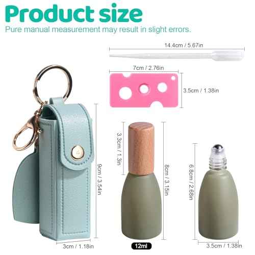 JPNK Essential Oils Roll-on Bottles with Stainless Steel Roller Balls for Aromatherapy and Perfumes with Portable Small Bag Pack of 4