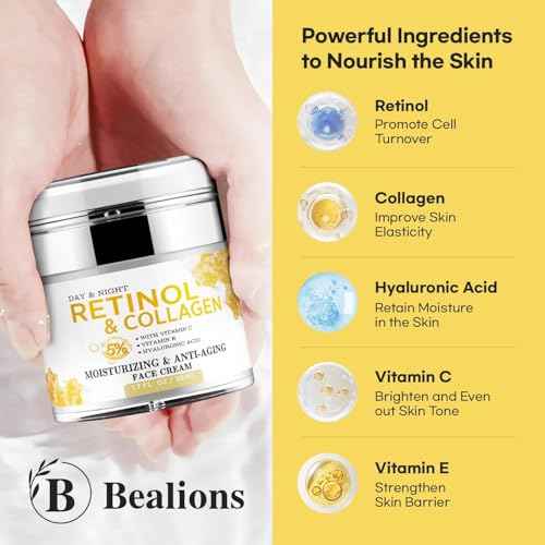 Retinol Cream for Face Anti Aging: Wrinkle Cream for Face Neck with Collagen Hyaluronic Acid - Night Moisturizer for Men Women - Facial Skin Care Christmas Gift for Mom Dad Sister