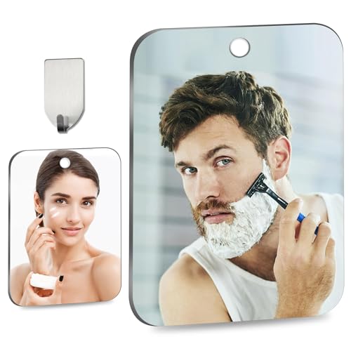 Fogless Shower Mirror 8x6 Inch - Shatterproof Travel & Camping