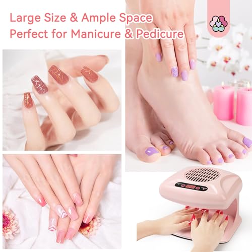 SAVILAND Nail Dryer Professional Upgrad: 3X Quick Drying Nail Dryer for Regular Polish Acrylic Dip Powder Nail Dehydrator Primer Nail Polish Dryer Fan with Hot & Cold Air Must Have Nail Tech Supplies