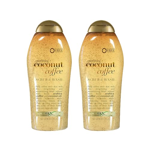 OGX Smoothing Coconut Coffee Exfoliating Body Scrub, 19.5 Fl Oz