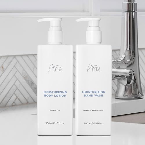 Aria Moisturizing Body Lotion - Hydrating Shea Butter - Scented with Cedarwood, Green Mandarin, Lavender - Vegas Hotel Body Lotion - 10 oz