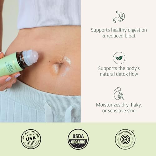 Organic Golden Castor Oil Roll-On with Rose Quartz – 1.7 fl oz