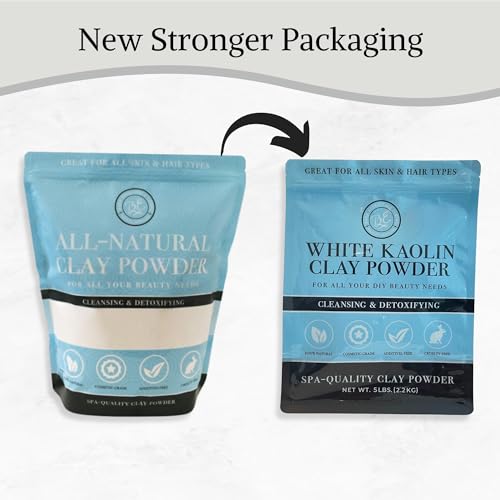 Bare Essentials Living - White Kaolin Clay Powder (5 lb) 100% Natural White Powdered Clay for Seed Bombs, White Clay Mask, DIY Spa, Soap, Bath Bomb, Deodorant, Can be Used as Kaolin Clay for Gardening