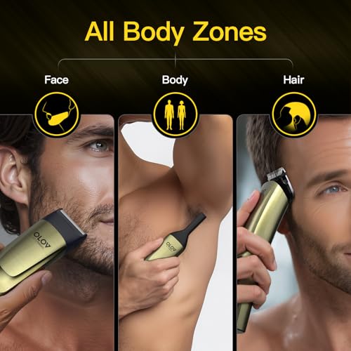 Cordless Beard Trimmer for Men, 17-in-1 Mens Grooming Kit, Electric Razor Shaver for Face Mustache Body & Nose Hair, with USB Charging Dock, IPX7 Waterproof, Gift for Dad Husband & Him