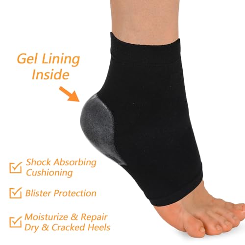 4 Pairs Moisturizing Gel Heel Socks for Dry Cracked Feet