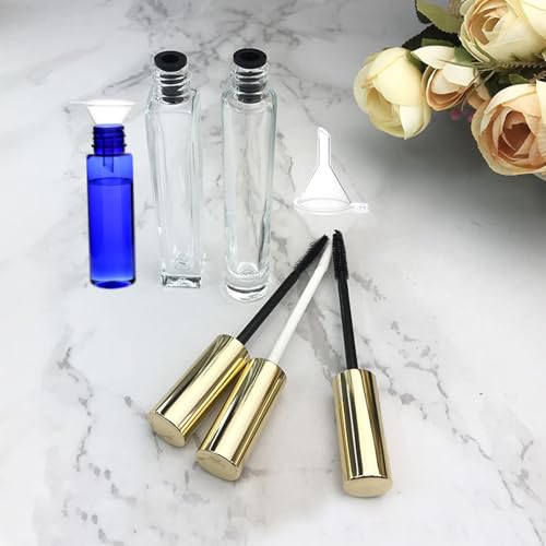 Empty Mascara Tubes 10ml Clear Glass Bottles Set
