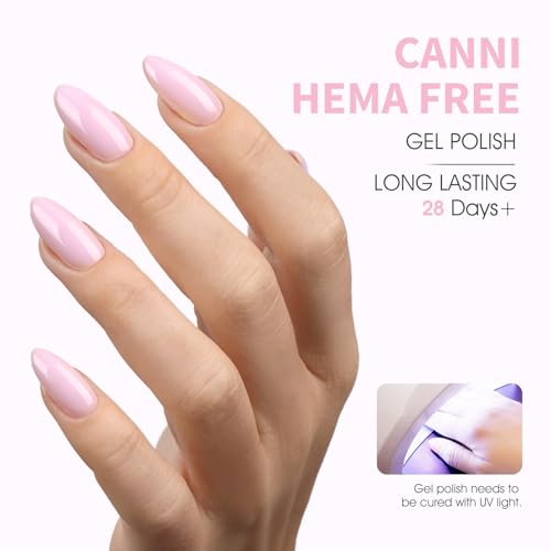 CANNI 9008 Pale Pink Gel Nail Polish – 1Pcs High-Gloss Soak-Off UV/LED