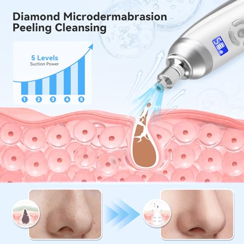 Diamond Microdermabrasion Facial Machine with 9 Heads & LCD