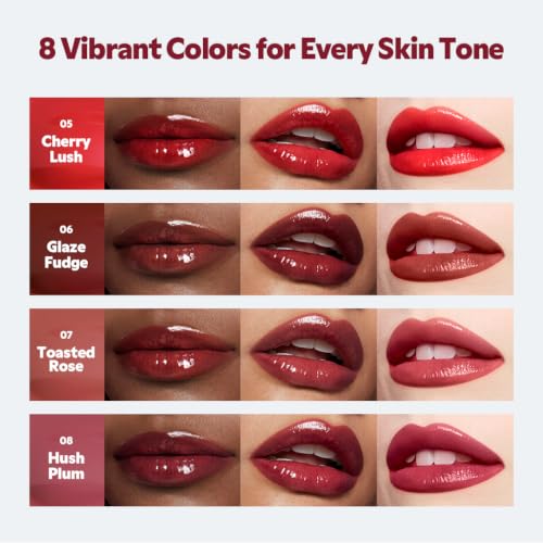 TIRTIR Glow Pop Tinted Lip Oil #8 Hush Plum - 0.15 Oz