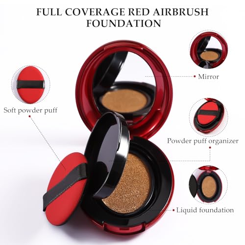 Concealer Foundation with Puff - Waterproof Full Coverage