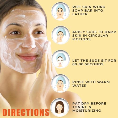 10% Sulfur Soap Cleansing Bar for Face & Body ? All Natural Facial Cleanser for Acne, Oily Skin ? Healing Skincare Blend of Lemongrass, Tea Tree Essential Oil, Vitamin E, Coconut Milk ? Made in USA