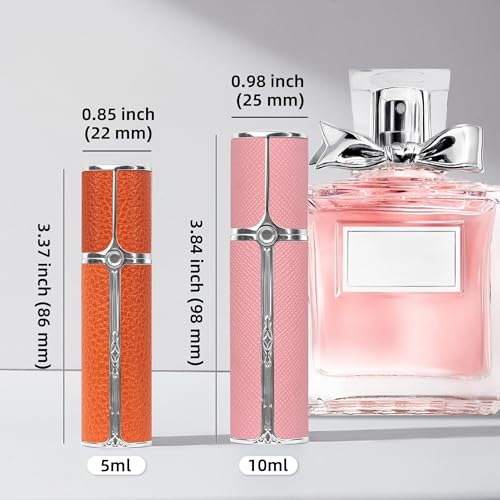 Deep Blue 5ml Leather Refillable Perfume Atomiser - Leakproof, Travel Size