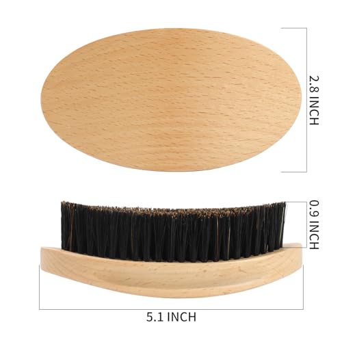 Curved Wooden 360 Wave Brush for Men with Boar Bristles