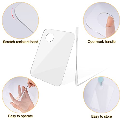 Acrylic Makeup Mixing Palette Set with Spatula - 2 Pcs