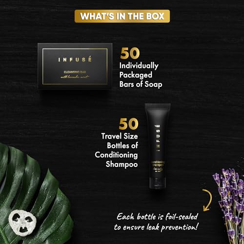 INFUSÉ Black Hotel Soaps & Toiletries Bulk Set | 100 Pieces