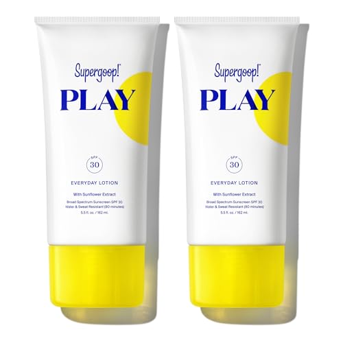 Supergoop! PLAY Everyday SPF 30 Lotion - 5.5 oz, Pack of 2 - Broad Spectrum Body & Face Sunscreen - Water & Sweat Resistant - Great for Active Days