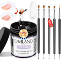 SAVILAND LED & U V Builder Nail Gel with 6pcs Double-End Nail Art Tools Professional Nail Art Kit