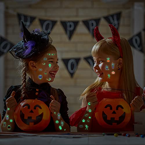 Glow in The Dark Temporary Tattoos - 400 Pieces Halloween Stickers