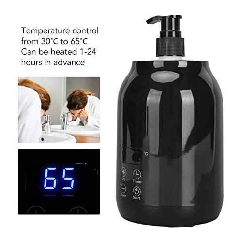Massage Oil Warmer, Professional Electric Lotion Bottle Warmer with Two Oil Bottle Dispenser, LED Temperature Display, Essential Lube Gel Cream Heating Warmer for Home, Salon, SPA