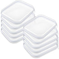 Sanwuta 10 Pcs Hard Zipper Case Clear Hard Pouches Plastic Zipper Pencil Box Toy Storage Bins Portable Plastic Container for Travel Toiletry Office Cosmetic Block Puzzle Organizer(M,Clear)
