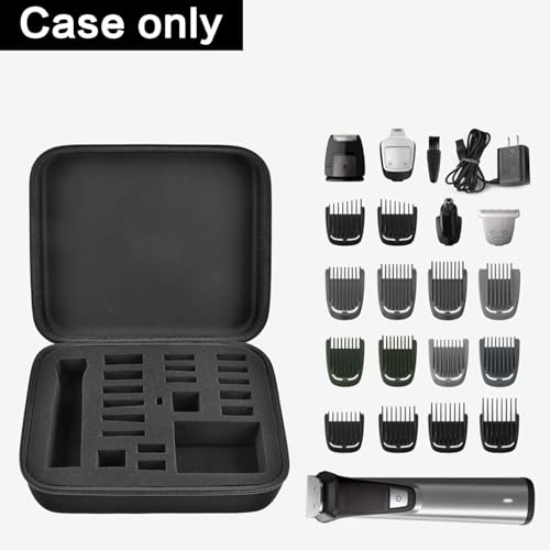 Case Compatible with Philips for Norelco Multigroom Series 7000 5000 Men's Grooming Kit with Trimmer MG7750/49 MG7910/49 MG9510/60. Storage Holder for Attachment Trimmers (Box Only) -Black Inner