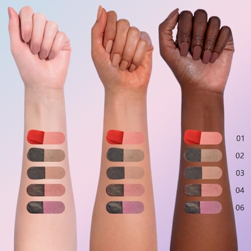 5Pcs Quick Drying Peel off Lip Liner Stain Set, Natural Matte Peel off Lip Liner Stain for Conturing Filling Lips, Maroon Plum Coral Brown Chestnut Lip Stains Tints Long Lasting Waterproof, Easy Apply