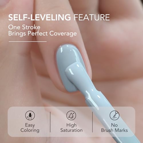 GAOY Sky Blue Gel Nail Polish 16ml Self-Leveling Soak Off UV Cure for Manicure