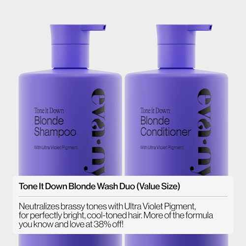 Eva NYC Purple Shampoo and Conditioner Set - Gentle, Anti-Brass Formula for Blonde, Gray, and Lightened Hair - Adds Shine, and Deep Conditions - Ginger Rose Scent - Value Size - 31 fl oz (Pack of 2)