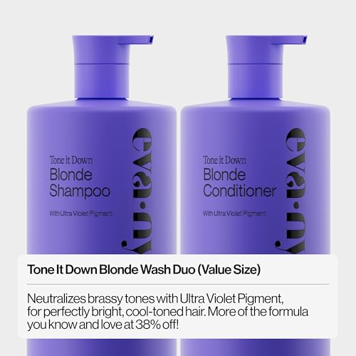 Eva NYC Purple Shampoo and Conditioner Set - Gentle, Anti-Brass Formula for Blonde, Gray, and Lightened Hair - Adds Shine, and Deep Conditions - Ginger Rose Scent - Value Size - 31 fl oz (Pack of 2)