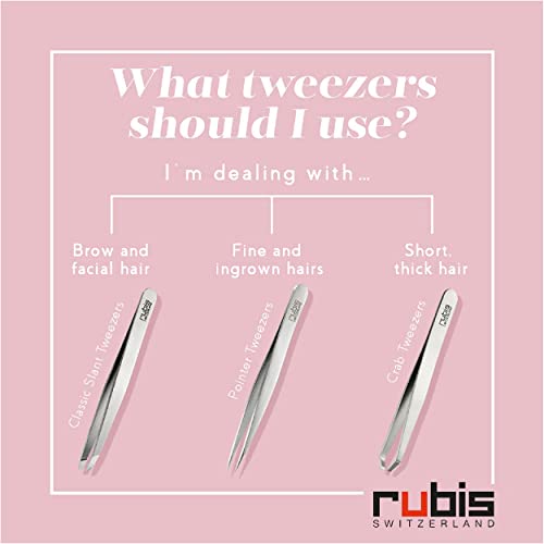 Rubis Classic Stainless Steel Slanted Tweezers for Precise Eyebrows and Hair Removal, The Gold Collection, Gold, 1K103