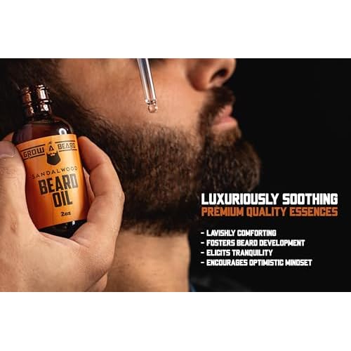 Beard Oil and Balm Set for Men - All-Natural Sandalwood & Citrus Scent, For Beard Growth and Care (2 Pack of 2 oz)