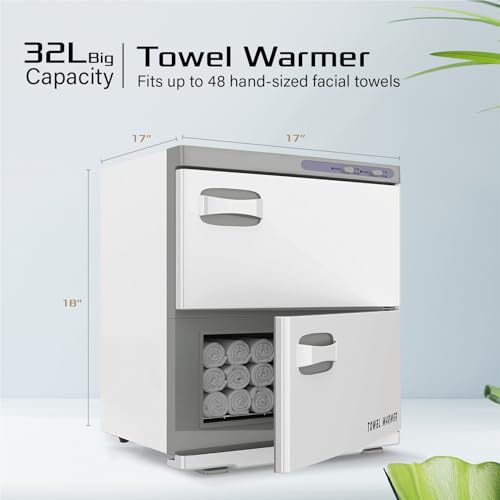 32L Premium Heated Towel Warmer Cabinet - Dual Compartment