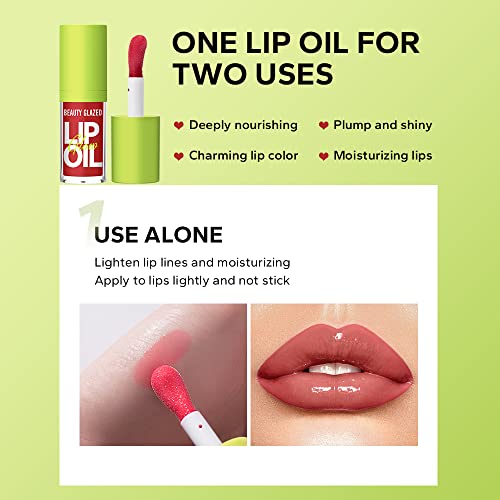 Beauty Glazed Big Brush Lip Oil - Non-Sticky Hydrating Gloss